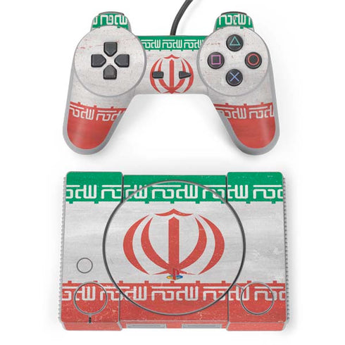 Iran Flag Distressed PlayStation Classic Bundle Skin